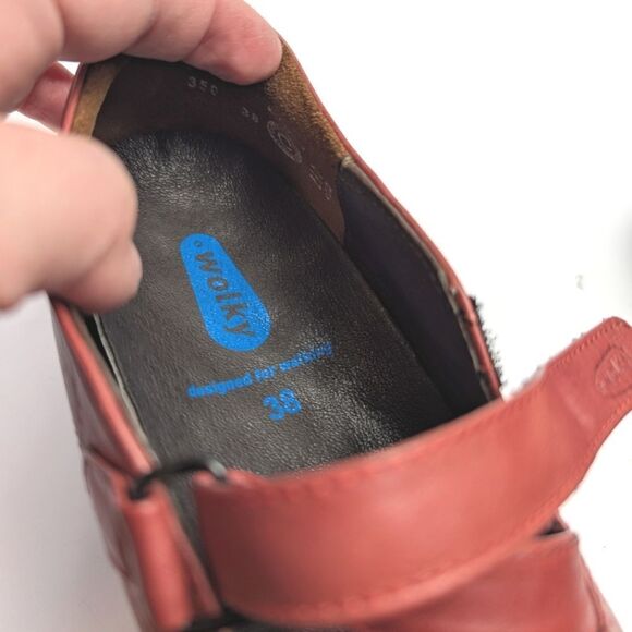 Wolky Passion Brick Rust Red Leather Mary Jane Flats Womens 38 EU 7/7.5 US - Picture 6 of 7